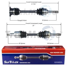 SurTrack Pair Set of 2 Front CV Axle Shafts For Tracker Sidekick Vitara XL-7 4WD