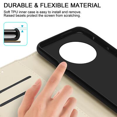 HONLEN Custodia Magnetica A Portafoglio In Pelle Per HONOR Magic4 Lite - Cover Con Supporto E Slot Carte - Nero