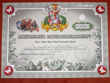 Werner Br&ouml;sel Achterbahn Aktie mit Coupons - Sammlerst&uuml;ck - druckfrisch