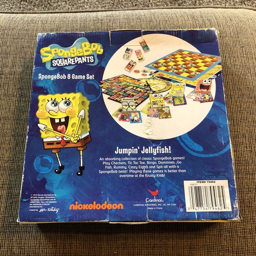 2010 Spongebob SquarePants 8 Game Set Pressman Nickelodeon Unplayed - Picture 2 of 10