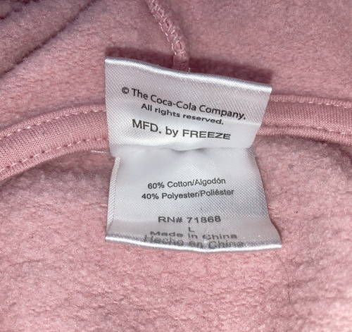 Women's Coca-Cola Real Thing Pink Long Sleeve Crop Hoodie Sweatshirt - Size L - 第 5/5 張圖片