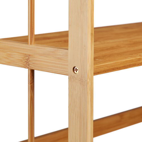 Estantería de pie de bambú con 3 pisos, zapatero, estantería de madera para libros, baño y flores - Imagen 7 de 9
