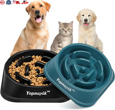Set of 2 Large Breed Slow Feeder Dog Bowls for Slower Eating