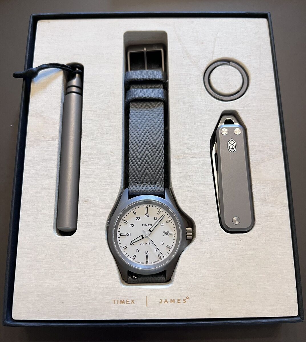 Timex + The James° Brand Limited Edition Box Set titanium Timex + The James° Brand Limited Edition Box Set titanium