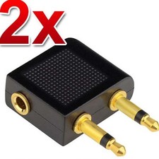 2X Airplane/Airline/Air Plane Travel Headphone/Earphone Jack Audio Adapter 3.5mm