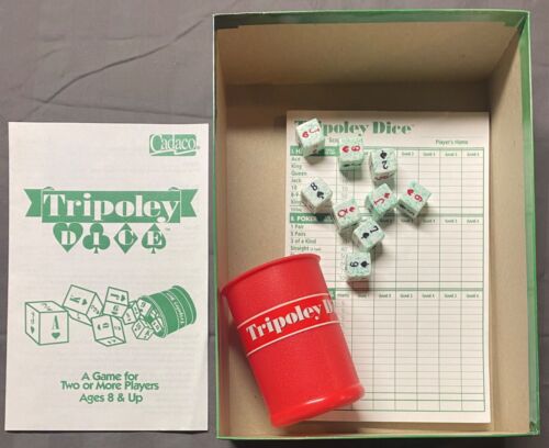 Vintage Cadaco Tripoley Dice! Used, Complete, Excellent Condition! - Picture 6 of 6