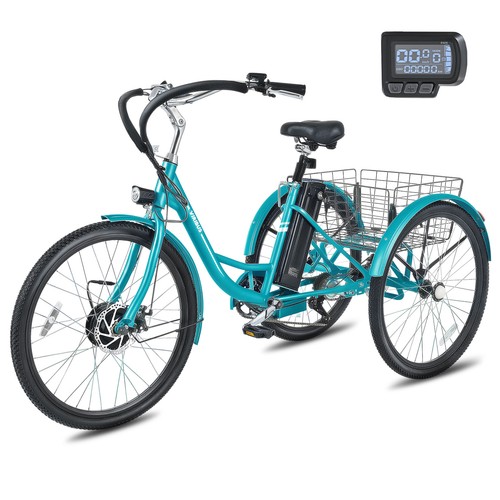 Secondhand 350W 24"/26'' 7 Speed Electric Adult Tricycle Trike Motor Dual Chain - Picture 18 of 23