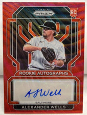 Alexander Wells 2022 Panini Prizm RED WAVE Prizm RC Autograph Auto #'d 63/75