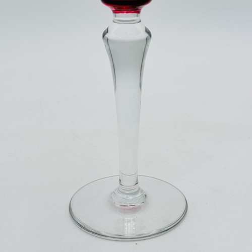 Baccarat Crystal Buckingham Cut Cranberry Cordial Shot Glass Wine Glass 8” - Picture 9 of 12