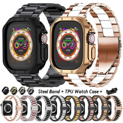 Edelstahl Armband+TPU Case Für Apple Watch Series 9 8 7 6 5 4 3 2 SE Ultra 49MM