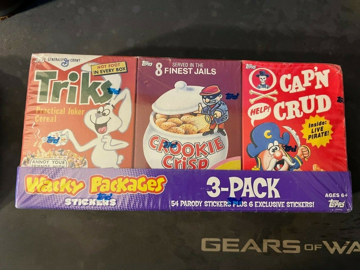 Wacky Packages Mini Cereal Box Parody 3-Pack Set w/ 54 Stickers