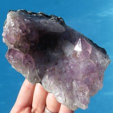 Minerali *** SEMI-GEODE di AMETISTA VIOLA GROSSI CRISTALLI Brasile 