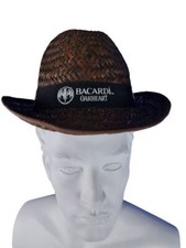 Bacardi Rum Strohhut geflochten Oakheart Strandhut Hut Party Kappe Mütze JGA