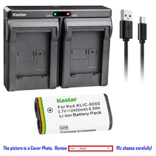 Kastar Battery Dual Charger for Kodak KLIC-8000 Kodak Z1485 IS Kodak Z612 IS