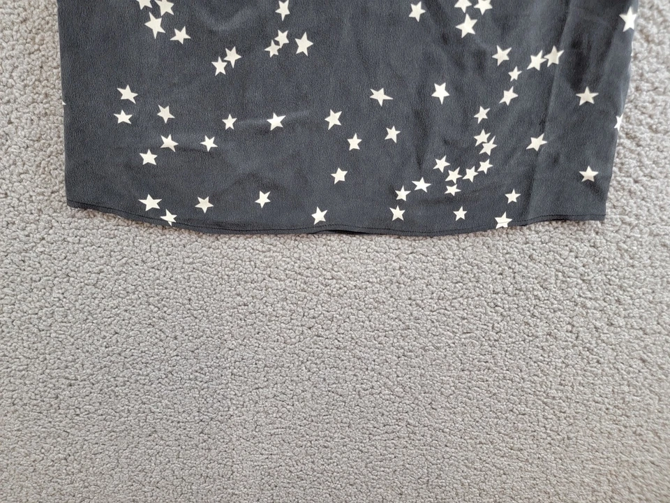 Camisola de seda estampada cuello en V sin mangas Equipment Layla para mujer XXS negra Foto 4 de 4