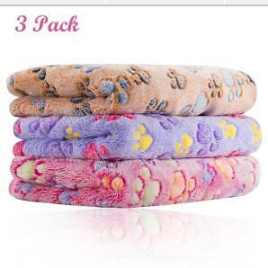 3 Pack Dog Blankets Super Soft Fluffy Pet Blanket Cat Throw Blanket Mat S/L - Picture 40 of 53