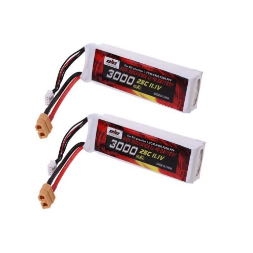2 Stück LiPo-Akku für DJI Phantom FC40 F450 F550 11,1 V 3000mAh (XT-60) Stecker - Bild 1 von 4