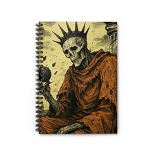Spiral Notebook Student Journal Post-Apocalyptic Skeletal King Art
