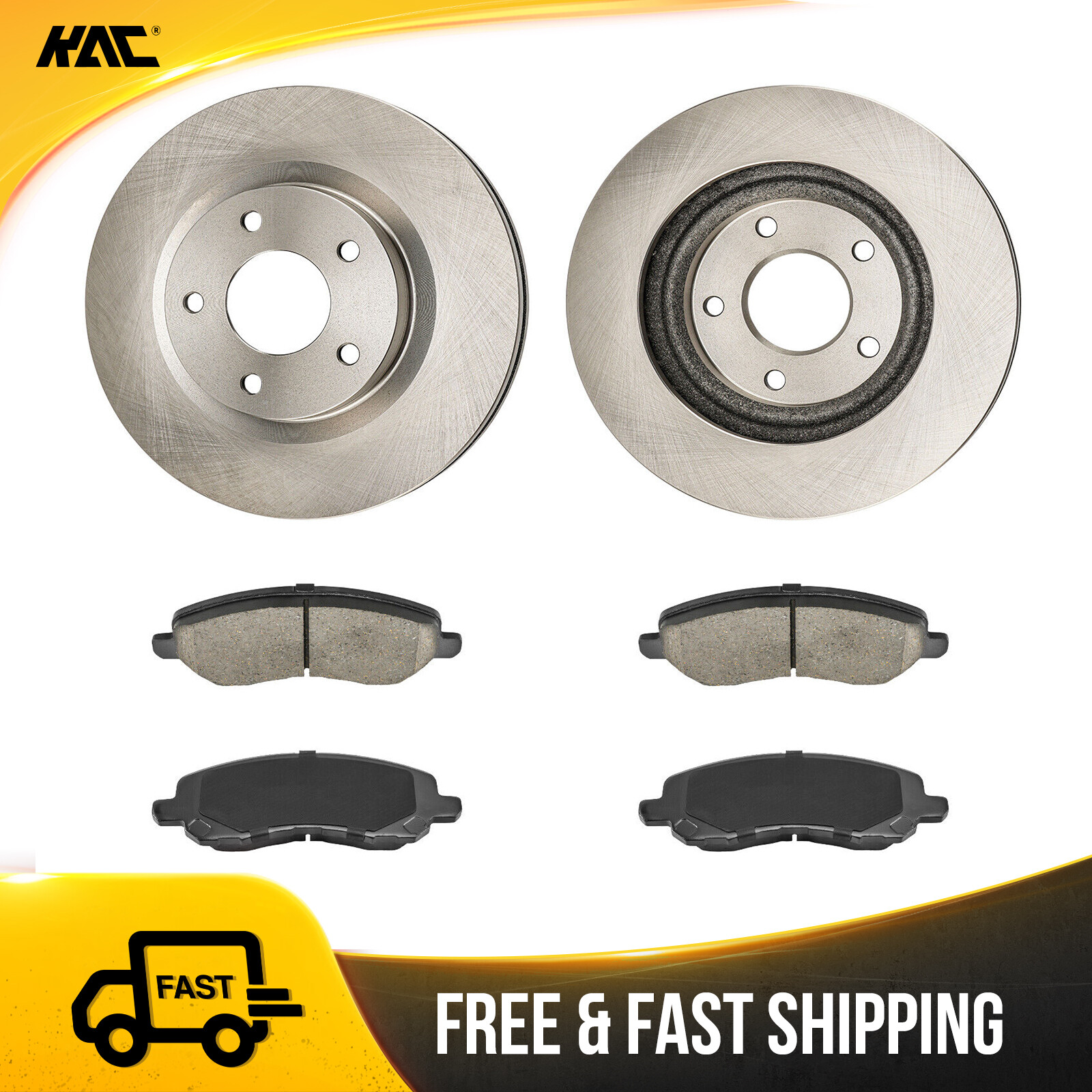 294mm Front Disc Rotors & Brake Pads for 2004-2008 Mitsubishi Galant 3.8L & Lancer