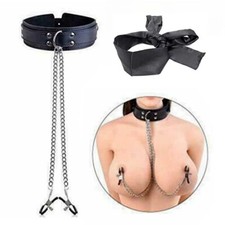 Bondage Neck Collar Nipple Clamps Sex Toys BDSM Restraints Kits For Adult Couple