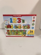 Masterpieces 26 Piece Puzzle For Kids - 123 On The Farm 4-Pack - 22.5"X8"
