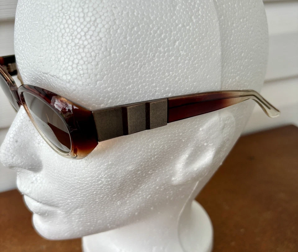Monturas de gafas de gato de colección años 50-60 marrón y transparente 2 tonos con detalles de bronce Foto 4 de 4