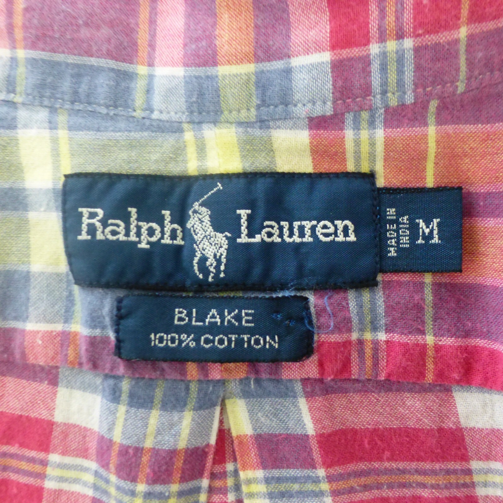Camicia Ralph Lauren uomo media Blake a quadri Madras pony rosa cotone preppy