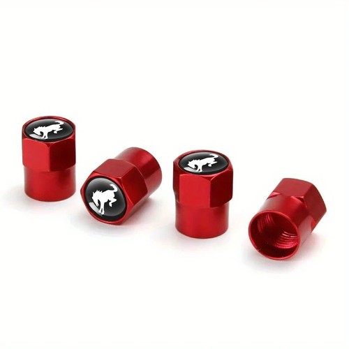 PNEUMATICO CAVALLO STALLONE Rosso Bici Schrader Tappi Valvola Alluminio BMX TAPPO AUTO FURGONE - Foto 4 di 10