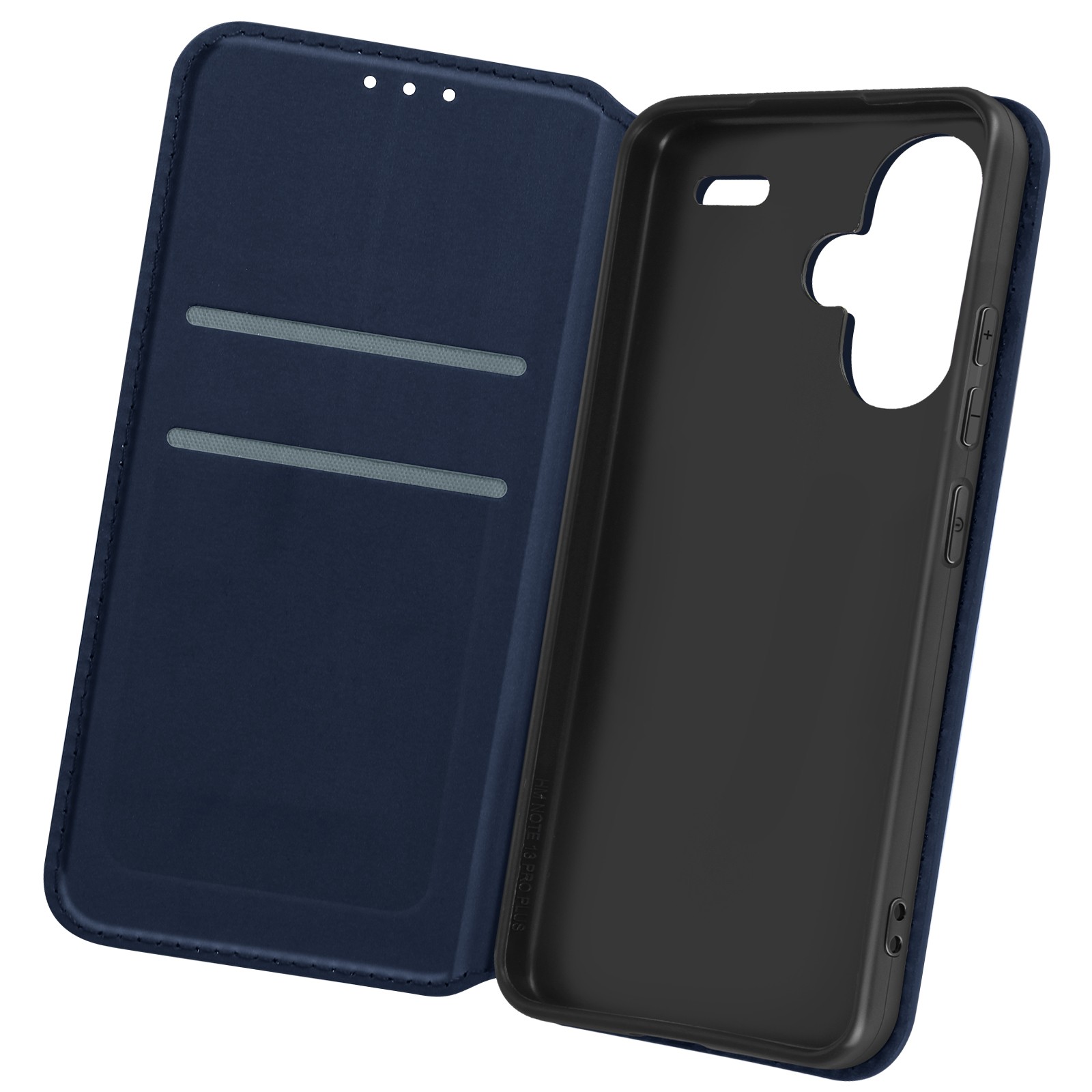 Étui portefeuille Redmi Note 13 Pro Plus antichoc et support vidéo bleu nuit - 2