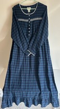 Vintage Nightgown SIZE 1X flannel plaid AMANDA STEWART 80s 90s cottagecore