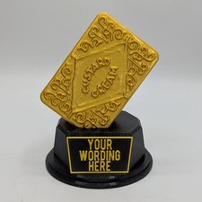 Personalised Custard Cream Trophy, Biscuit Fun Trophy, Custard Cream Lover Gift
