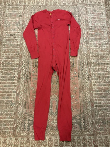 Vintage Carhartt Union Suit Men’s M Red Thermal Long Johns Drop Seat Base Layer