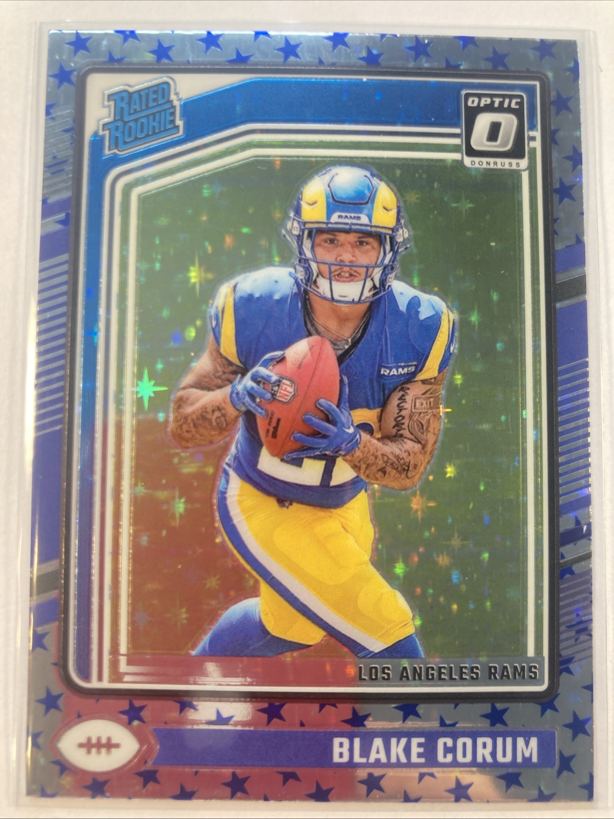 2024 PANINI DONRUSS OPTIC BLAKE CORUM STARS PRIZM RC# 208 LOS ANGELES RAMS