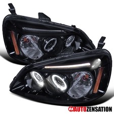 Fit 2001 2002 2003 Honda Civic Black Smoke Led Halo Projector Headlights Lamps Fit 2001 2002 2003 Honda Civic Black Smoke Led Halo Projector Headlights Lamps