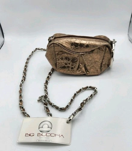 Big Buddha Metallic Copper Small Purse Chain Party Holiday New