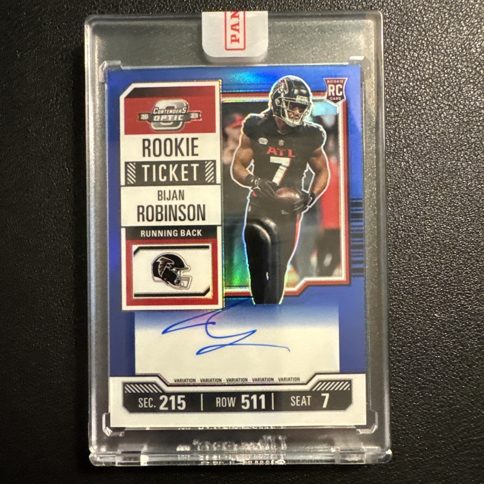 2023 Contenders Optic - Bijan Robinson Rookie Ticket Variation Auto Blue /50