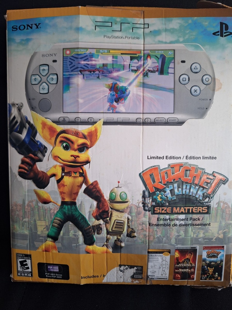 Sony PSP 3000 Ratchet & Clank Limited Edition Bundle Mystic Silver
