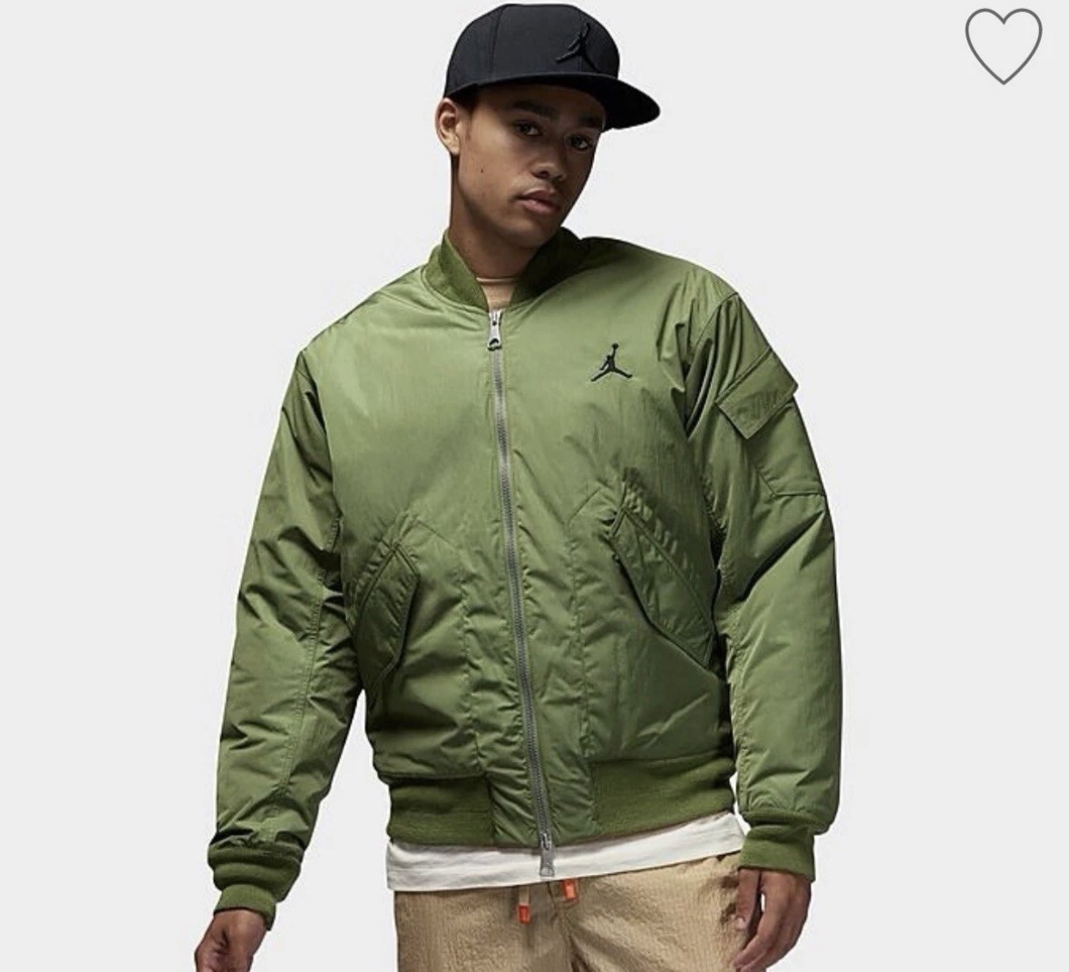 Nike Air Jordan Essentials Renegade Bomber Jacket Green Size XL FB7316-340 $250
