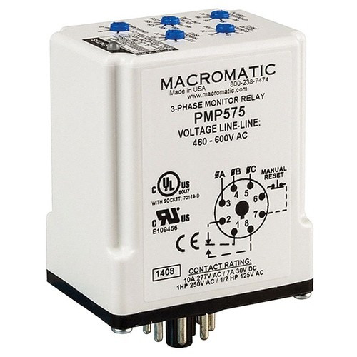Macromatic Pmp575 3 Phase Monitor Relay,Spdt,600Vac,8 Pin - Picture 3 of 3