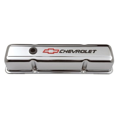 PROFORM Valve Cover Tall Chrome-Plated Steel With Chevrolet Bowtie Logo Pair ...