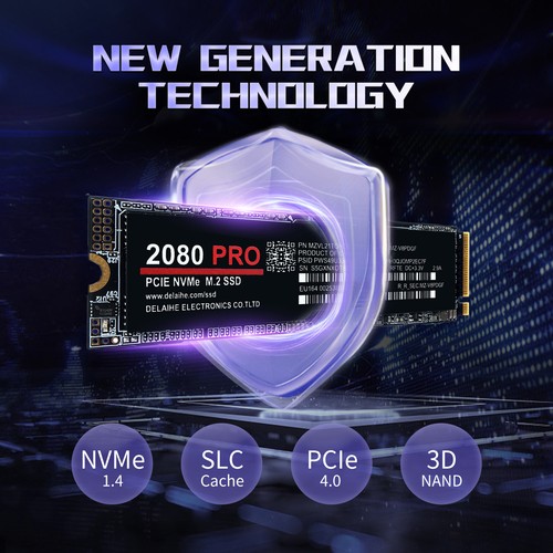 Internal Solid State Drive 1/2/4TB 2080 PRO PCIe 4.0 NVMe M.2 Hard Drive SSD - Afbeelding 11 van 16