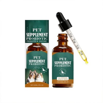 Pet Nutritional Supplements Probiotic Drops 60ml for Intestinal Health -