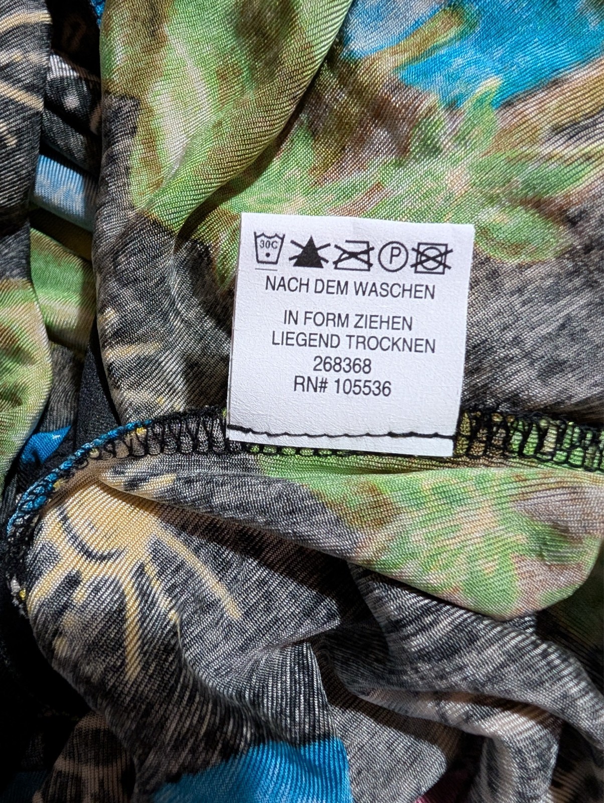 Slinky Stretch Tropical Pattern Button Down Shirt… - image 8