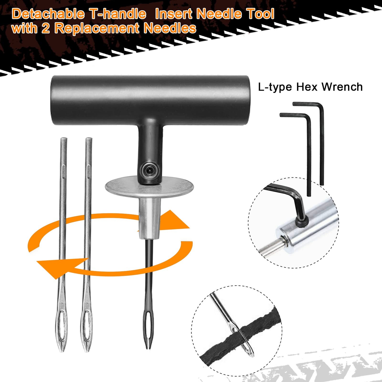 Maikehigh 100 Pezzi Kit Riparazione Pneumatici Auto Kit Riparazione Gomme Ripara - Miniatura 3