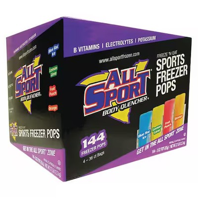 All Sport 10121804 Electrolyte Freezer Pop, Regular, Pk144