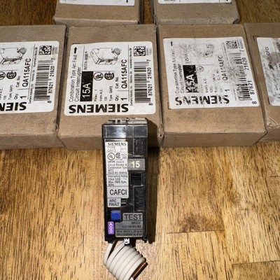 (7) Pack New Take Out QA115AFC Arc-Fault Combo Breaker 15A 1P 120V