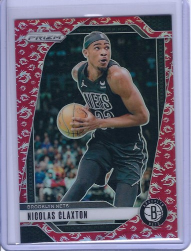 2024-25 Panini Prizm #38 Nicolas Claxton Dragon Year Prizm 28/88 - Nets