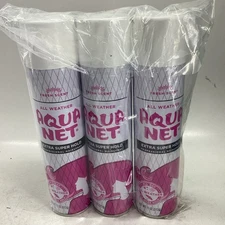 Lot of 3 Aqua Net All Weather Extra Super Hold Hair Spray Fresh Scent  11 oz