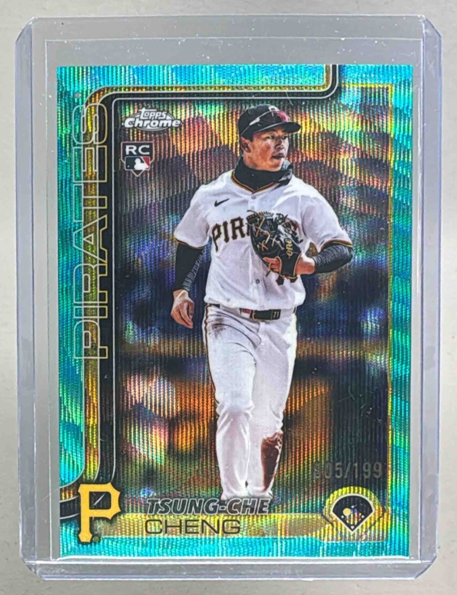 Tsung-Che Cheng 2025 Topps Chrome Update #USC74 Aqua Wave Refractor RC /199