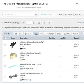 Lego Star Wars 9525 Pre Vizsla's Mandalorian Build Complete - No Figs/wpns/stcks